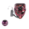 10 kolorów Halloween Scary Party Mask Cosplay Maska LED Light Up El Wire Horror Mask na Festival Party