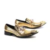 حذاء اللباس 2022 الفاخرة chaussures hommes رجال جلدي أصلي مدبب نص إصبع القدم الحزب الذهبي وأحذية الزفاف
