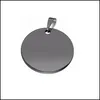 Charms Jewels Conclus￵es Componentes de a￧o inoxid￡vel charme redondo 15mm 20mm 25mm 30mm azul preto cor de cora￧￣o pendente de cora￧￣o para colar