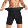 Herrkroppsskalar män mage kontroll formkläder shorts hög midja bantning anti-curling underkläder shaper sömlös boxare kort kompressionspanna
