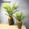 125cm 13 Plantas tropicais de garfo grandes folhas de plástico artificial de palmeira artificial monstera folhas de palmeira verde para casa em casa decoração T200331