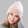 Beanie/Skull Caps Colors Solid Wide Cuff Fur Cashmere Warm Hats Comfortable Casual All Match Women Winter Outdoor Beanies CapsBeanie/Skull B