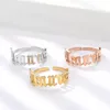 Verstelbare roestvrijstalen brief 12 Constellaties Horoscoop Ringen 18K Goud Goud Vergeld Oude Engelse Zodiac Sign Open Ring voor Women Fashion Jewelry