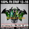 Carénages de moulage par injection pour KAWASAKI NINJA 650R ER-6F ER6 F ER 6F ER6F 12 13 14 15 16 Carrosserie 11DH.59 650-R 2012 2013 2014 2015 2016 650 R 2012-2016 Corps OEM rouge blanc