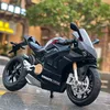 1/12 Panigale V4S Racing Cross-country Motorcycle Model Simulation Alloy Toy Street Collection Kids Gift 220418