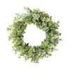 Couronnes de fleurs décoratives Simulation de guirlande d'été Ornements de plantes vertes Décoration de feuille d'eucalyptus de gypsophile Décoration de porte avant