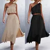 Work Dresses Skew Collar Tie 2-Piece Skirt Suits For Women Summer Sets 2022 Sexy Short Vest Hem Slit Long Suit WomenWork