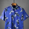 Gedrukte Mannelijke Shirts Luxe Korte Mouw Casual Party Mens Jurk Shirts Zomer Slim Fit Streetwear Man 4XL