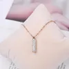 Pendant Necklaces Stainless Steel 2022 Fashion Fine Summer Focus Jewelry Zircon Column Choker Collier & Pendants For Women N-45Pendant