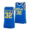 NCAA College Basketball UCLA Bruins Bill Walton Jersey 32 Russell Westbrook 0 Jrue Holiday 21 Reggie Miller 31 Para os fãs esportivos Blue White Retro Breathable University