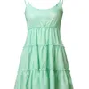 Сексуальное женское летнее повседневное пляжное солнечно-зеленое платье на ремне, большие размеры, короткое платье на шнуровке с рюшами, платья 220608
