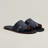 Homens chinelos designer sandálias de couro izmir flip flop oran Heritage bezerro sandálias verão preguiçoso grande praia casual slides 39-46 caixa