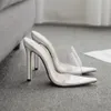 Women 'S Sandals High Heels Woman Slippers Women Shoe304I Summer Pointed Peep Toe Transparent Stiletto White Clear Size 35-42 Plus