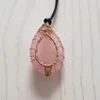 Натуральная агата розовая Quartz Crystal Stone подвесной подвесной подвесной