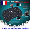 France en stock Mini i8 clavier sans fil rétro-éclairage rétro-éclairé 2.4G Air Mouse télécommande Touchpad batterie au lithium pour Android TV Box