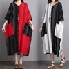 Vêtements ethniques Robe boho pour les femmes Bohème Hippie 2022 Summer Casual Kaftan Pocket Design rétro Pakistan Femme ethnicéthnique féminin