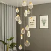 Pendant Lamps Staircase LED Light Bubble Crystal Lighting Spiral Chandelier Long Stair Lamp El Stairwell Strip FixturesPendant