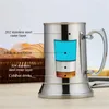 16oz Double Wall Stainless Steel Tankard Double Wall Beer Mug Cocktail Breakfast Tea Milk Mugs With Handgrip Coffee Cup Bar Tools Drinkware FY5306 0609