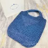 Bolsa oca de palha Sacos de compras femininos de designer de moda Sacos de ráfia de verão Bolsa de praia de ombro tecido Bolsa de mão