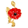 Królewskie British Crystal Heart Flower Poppy Brooche Pins Corsage Modna Efmel Jewery dla kobiet mężczyzn UK UK DZIEŃ Will i Sandy