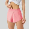 Projektant Lululelemenly Women Shorts Yoga Fit Fit Kieszonkowy High Rise Rise Szybki suchy kobiet