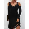 Elegant 2022 Early Spring V Neck Solid Color Dress Women Clothing Fashion Sexy Casual Long Sleeve Vestidos Pullover Party Dress Y220401