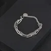 Link Bracelets Chain Stainless Steel Jewelry Ffashion Woman Charm Beads Bracelet Retro Square Simple Friends Gift For Birthday Length 17CM