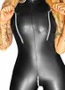 Combinaisons pour femmes Barboteuses Moto Cuir Zipper Ouvert Entrejambe Discothèques Danseuse Teddies Bodys Sexy Plus Taille XXLWomen's