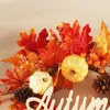 Decorative Flowers & Wreaths Simulation Pumpkin Garland Autumn Decor Halloween Harvest Festival Home Decoration Wooden Sign Wreat