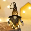 Feestbenodigdheden Handgemaakte Halloween -kabouters met licht Hang Plush Witch Tomte Scandinavian voor thuistafel Decoraties Geschenk XBJK2208
