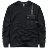 Herrtröjor tröjor herrar last tröja Techwear Hip Hop Pullover Hoodie Löstagbar Vest Black Cotton Tracksuit Jacket Menmen's