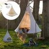 Imperméable à l'eau en plein air jardin Camping hamac balançoire pliable enfants chambre tipi arbre tente plafond suspendu canapé-lit 220606