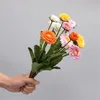 1つのフェイクフラワーショートステムカレンデュラ（3ヘッド/バンチ）15 "長さシミュレーションデイジーフォーウェディングホーム装飾的な人工花