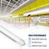 JESLED T8 LED Tube Light Rotated R17DR One Row 45W Cold White Frosted Cover Shop Garage Office Lights