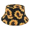 昇華フォーシーズンズ女性ひまわりプリント漁師帽子ヒマワリ巨乳ファッションシンプルな太陽の帽子4つの色