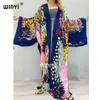 Winyi Katoen Bikini Sweet Lady Pink Boho Print Self Belted Front Open Due Long Kimono Jurk Beach Tuniek Vrouwen Wrap Dresses 220423