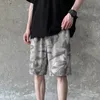 Noestamal kamouflage män shorts sommar harajuku slips färgade casual korta byxor överdimensionerade knälängd elastisk midje sportbyxor