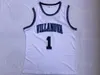 NCAA Basket Villanova Wildcats College 25 Mikal Bridges Maglie Uomo 1 Jalen Brunson University Team Colore Bianco Ricamo Traspirante per gli appassionati di sport Camicia