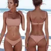 Designer Beach Thong Fashion Swimsuit Bikini Set European and American Foreign Trade Swimsuit Popular Sexy Solid Color Suit Bikini Swimwear