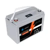 A bateria LifePO4 12v100ah possui tela BMS embutida, usada para carrinho de golfe, empilhadeira, inversor, campista, acampamento ao ar livre e eletrodomésticos