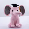 Schattige olifantenpop pluche speelgoed dier beeld soft touch pp vulling katoen drie kleuren oranje roze grijs optioneel geschikt voor kinderen 2-10 jaar oud om te spelen