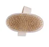 Stock Brosse De Bain Peau Sèche Corps Doux Poils Naturels SPA La Brosse En Bois Bain Douche Brosse À Poils SPA Corps Brosses Sans Poignée AA