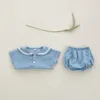 Clothing Sets Summer Baby Navy Collar Clothes Set Kids Girls Short Sleeve Denim Tops Shorts 2pcs Suit Cute Boy Outfitsclothing