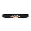 Belts Tight Waist Black Elegant Leaf Decor Women Belt For Daily LifeBelts