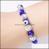 Beaded Strands Bracelets Jewelry Cute Mix Color Eyeball White Rhinestone Beads Diy Stretch Drop Delivery 2021 D2Lim