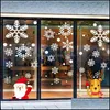 Decorações de Natal Festas Festivas Supplies Home Jardim PVC Adesivo de eletricidade estática embelezada janela Santa Elk Snowflake Wall Wall STI