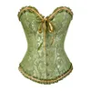 Sapubonv Corset Top Bustier Overbust Lingerie Dentelle Plus La Taille Brocart Femmes Sexy Vintage Halloween Costume Rouge Noir Vert Rose 220524