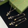 Novelty Anchor Designer Necklace Metal Chain Long Ear Line Diamond Love Pendants Eardrop
