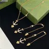 Designer Necklace Novelty Anchor Metal Chain Long Ear Line Earrings Diamond Love Pendants Eardrop