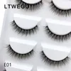 Ltwego 5 par fluffy faux mink ögonfransar naturliga långa falska ögonfransförlängning handgjorda volym 3d fransar makeup cils cilios 220524